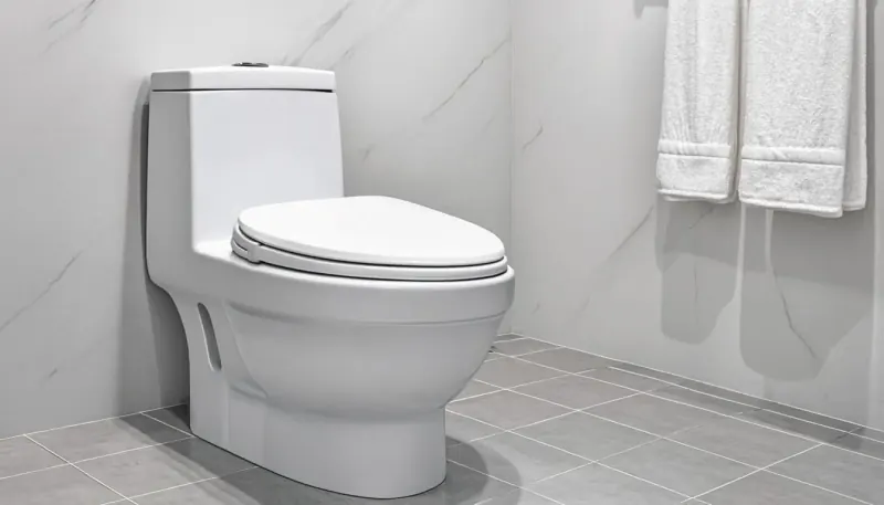 Banheiro limpo e higienizado após o serviço de desentupimento
