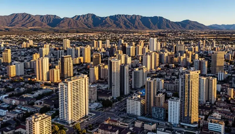 Vista aérea de Belo Horizonte com Serra do Curral